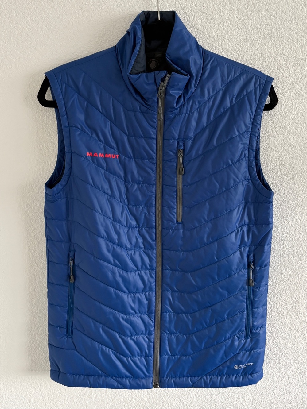 Mammut Men’s Puffer Down Vest Jacket Size Small Royal Blue Outdoor Insulated